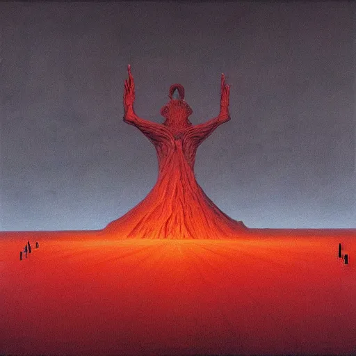Prompt: highway to hell in the style of zdzisław beksinski