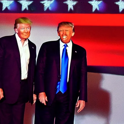 Prompt: Blurry photo of Donald Trump with an alien