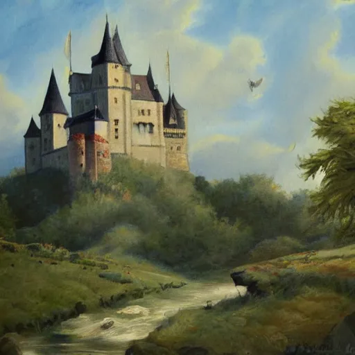 Prompt: painting of a castle