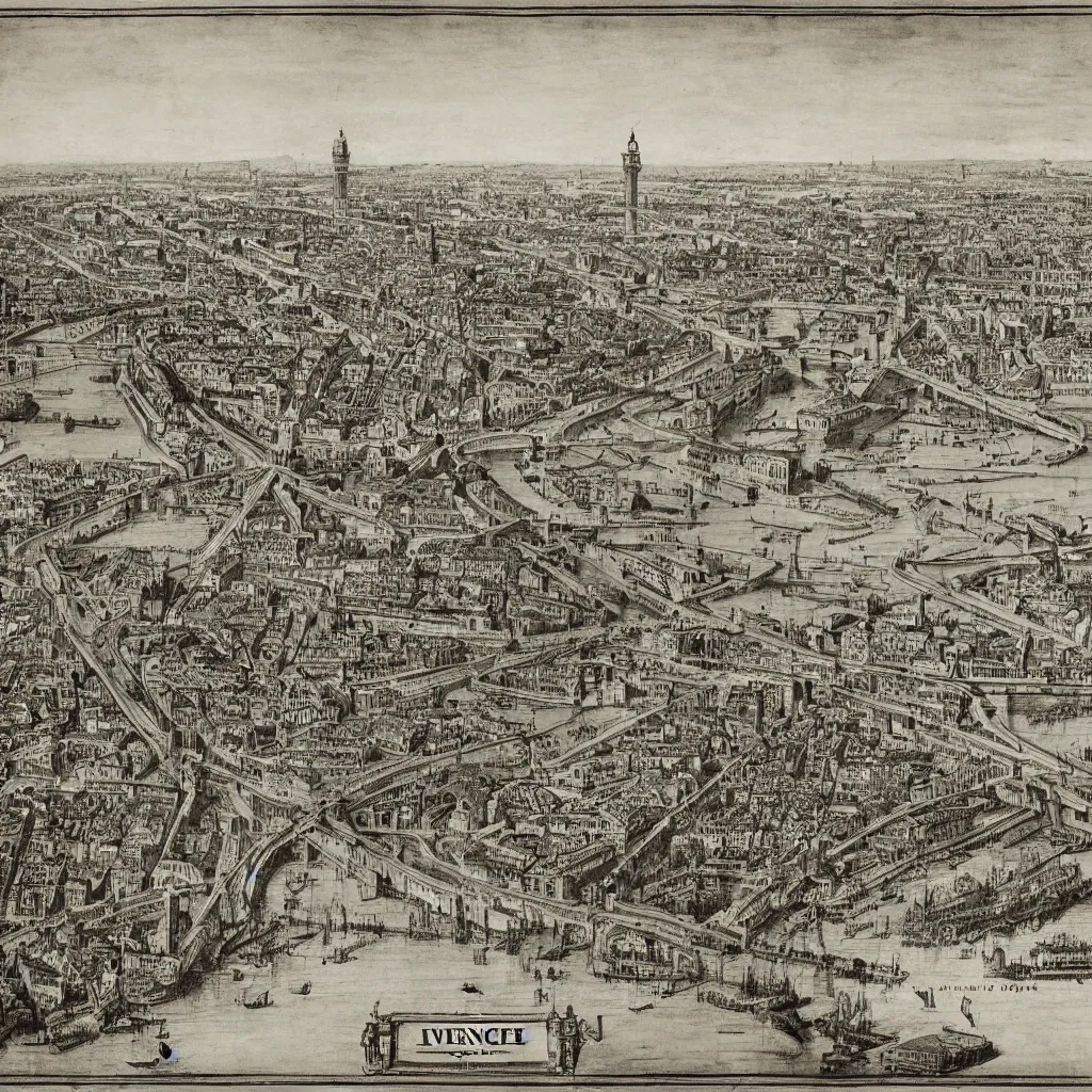 Image similar to the bridges of venice by piranesi, historic map, ancient venice map, composition, cinematic, rule, grid