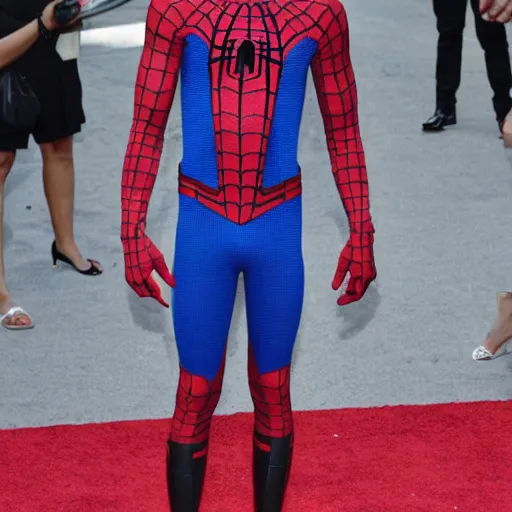 Image similar to jaden smith as spiderman, jaden smith wearing the spiderman suit