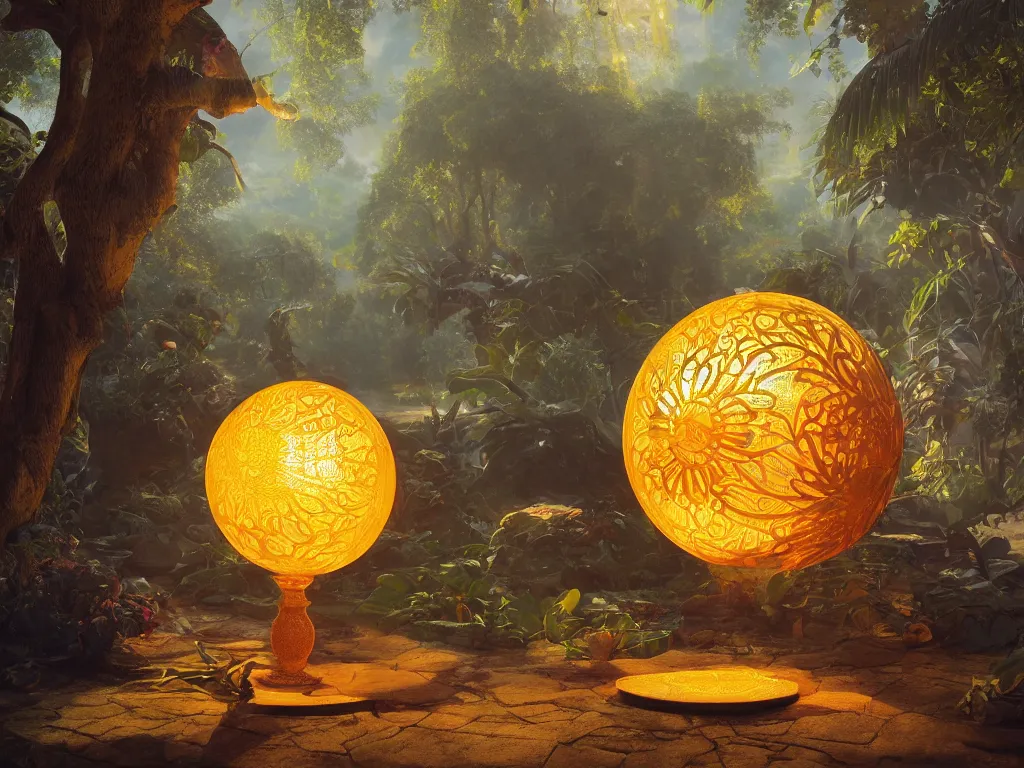 Image similar to 3 d render, sunlight study, kauai, the orb of truth, art nouveau, by jan davidz de heem and ( ( ( ( ( lisa frank ) ) ) ) ), 8 k, sharp focus, octane render