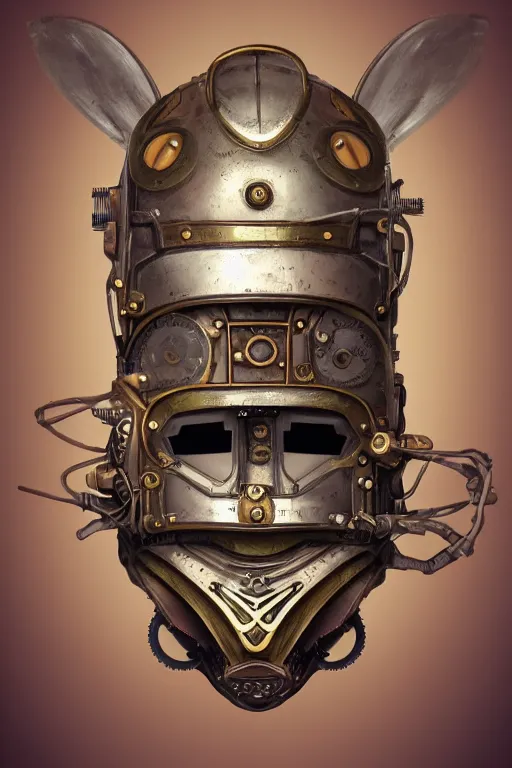 Image similar to steampunk helmet fantasy art mask robot ninja stylized digital illustration sharp focus, elegant intricate digital painting artstation concept art global illumination ray tracing advanced technology chaykin howard and campionpascale and cooke darwyn and davis jack