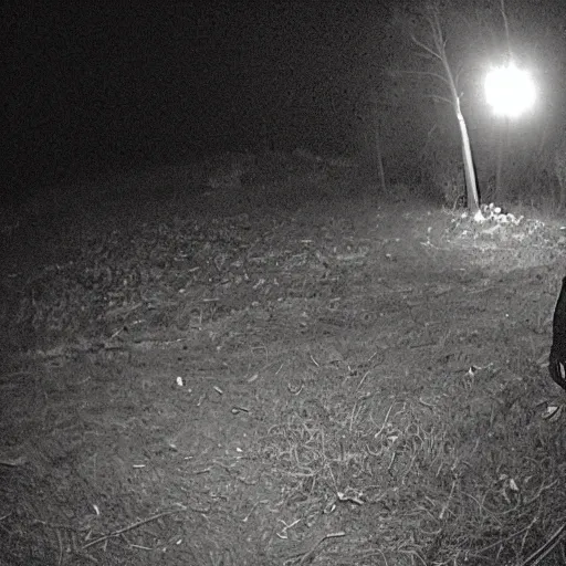 Prompt: dr. phil nighttime dr. phil trailcam footage of dr. phil, spooky, dark, gloomy, dr. phil