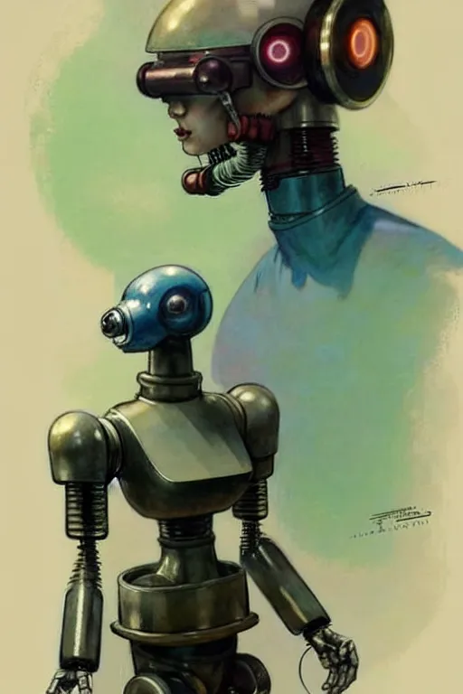 Image similar to ( ( ( ( ( 1 9 5 0 s retro future android robot mechanic. muted colors., ) ) ) ) ) by jean - baptiste monge,!!!!!!!!!!!!!!!!!!!!!!!!!