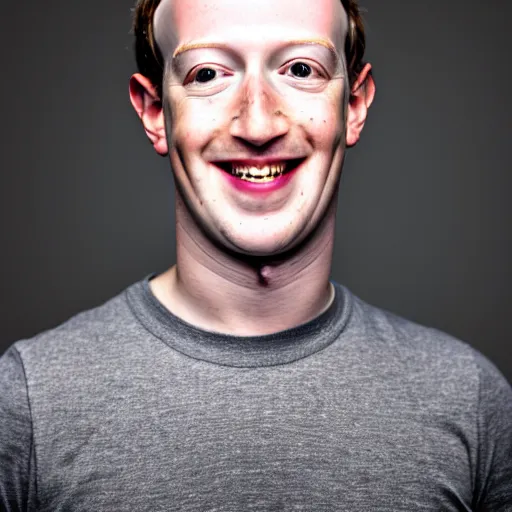 Prompt: a full portrait of evil grinning mark zuckerberg with pale skin and bloodshot eyes and blood flowing from his eyes over his cheeks f / 2 2, 3 5 mm, 2 7 0 0 k, lighting, perfect faces, award winning photography.