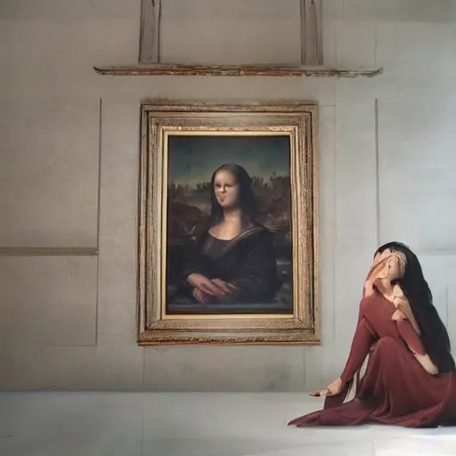 Image similar to mona lisa, octane render