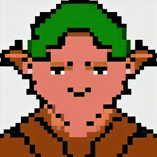 Prompt: pixelart portrait of goblin
