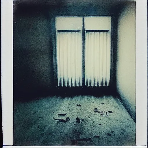 Prompt: colorized polaroid photograph of a backroom, low contrast, lonely feeling, matte filter, trending on pinterest