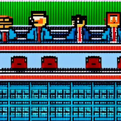 Image similar to an 8-bit game of Mad Men