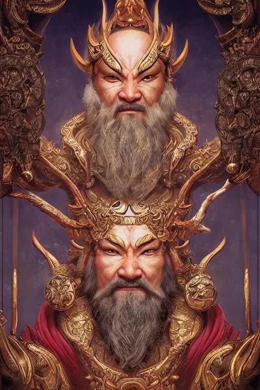 Image similar to digital painting of god of fortune china, by filipe pagliuso and justin gerard symmetric, fantasy, highly detailed, realistic, intricate port