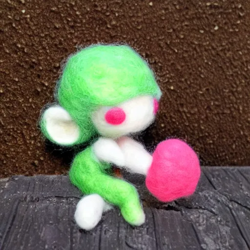 Prompt: a needle felted inkling, needle felting art.