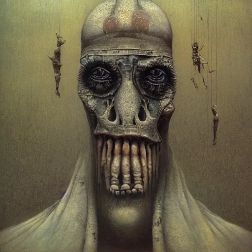 Image similar to mi khalifa painted by beksinski highly detailed