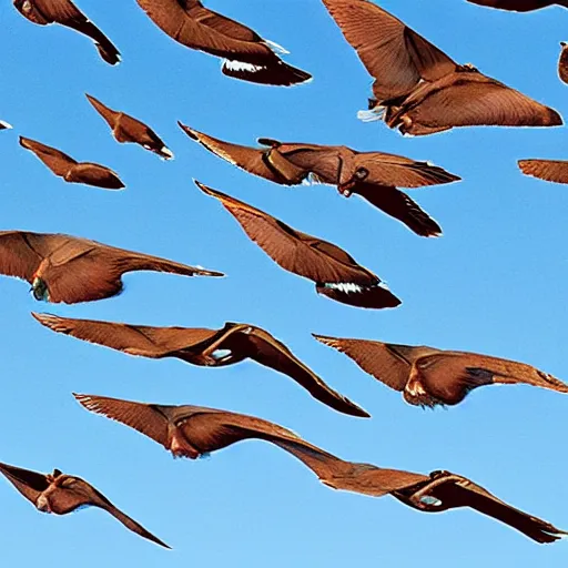 Prompt: overdetailed picture of a flock of flying male genitalia