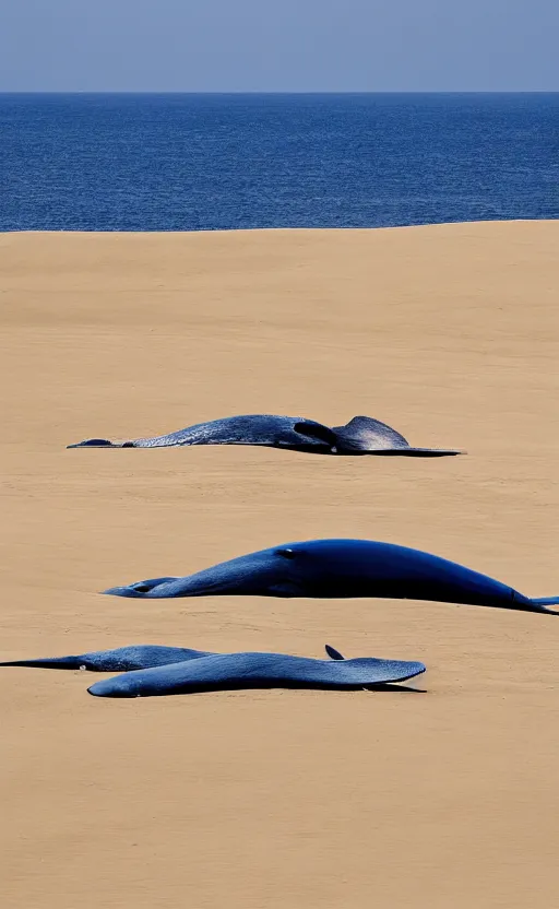 Image similar to blue whales in sand dunes, photography