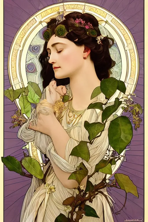 Prompt: a goddess of magnolia a queen of the garden, meditating! with a beautiful symmetrical face!!! cinematic lightning, isolated, studio lighting by alphonse mucha and tom bagshaw