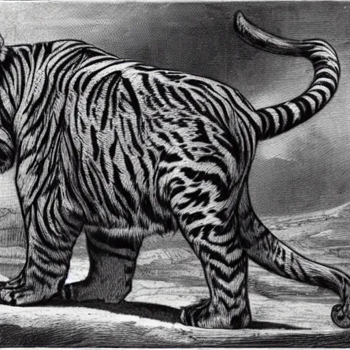 Image similar to sabertooth tiger with large tusks drawn like a BAYC NFT, illustrated style