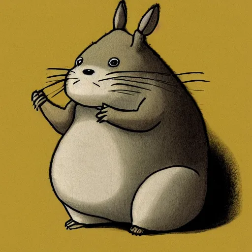 Image similar to a beautiful illustration of a capybara as totoro by studio ghibli, new contemporary art, comic book illustration, anime, my neighbor totoro