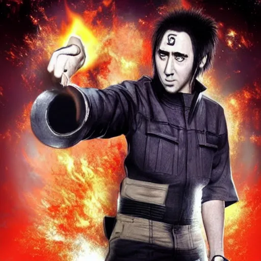 Prompt: nicolas cage as naruto