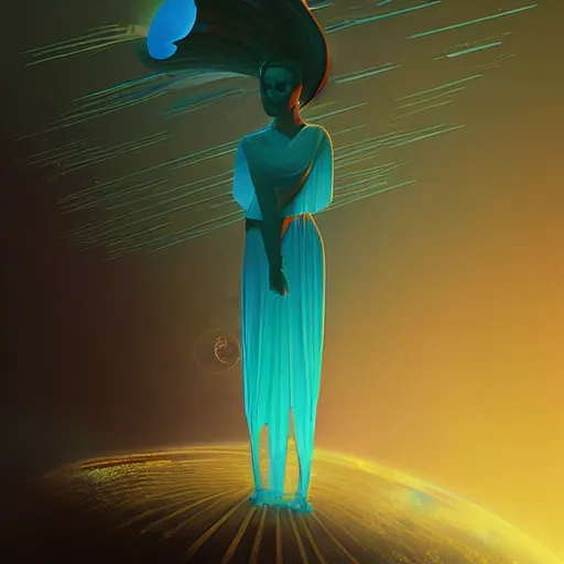 Image similar to a goddess by Petros Afshar and Beeple