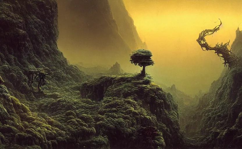 Prompt: Pandora landscape apocalypse, Avatar by Beksinski, 4k