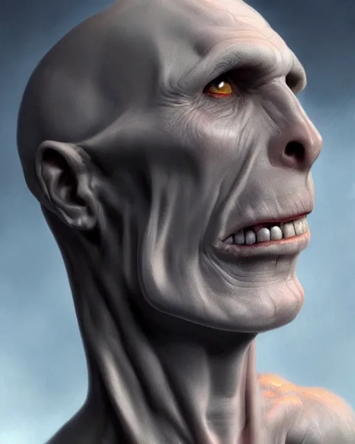 Prompt: portrait of lord voldemort, hyper realistic face, beautiful eyes, character art, art by mark brooks, hyperdetailed, cryengine, trending on artstation, digital art