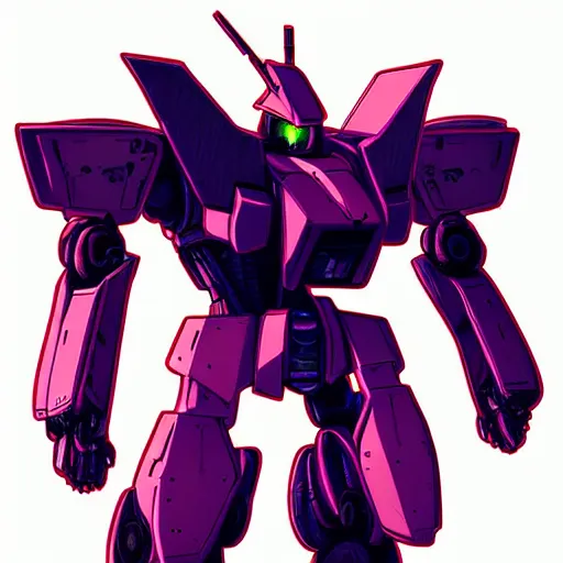 Prompt: digital art of a futuristic cyberpunk gundam robot, highly detailed armor, anime illustration, manga style, bold colors