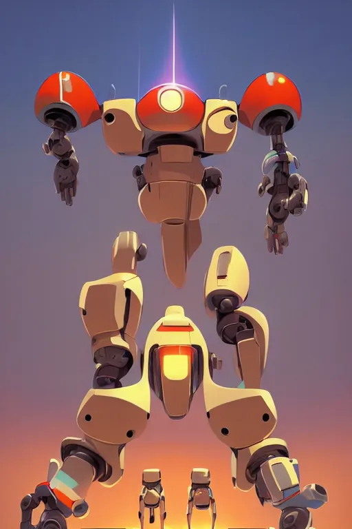 Image similar to metabots medabots medarotto medarot robot minimalist comics, behance hd by jesper ejsing, by rhads, makoto shinkai and lois van baarle, ilya kuvshinov, rossdraws global illumination ray tracing hdr radiating a glowing aura