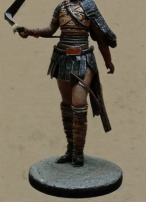 Prompt: Images on the store website, eBay, Miniature of a Female Ancient Warrior with Sword