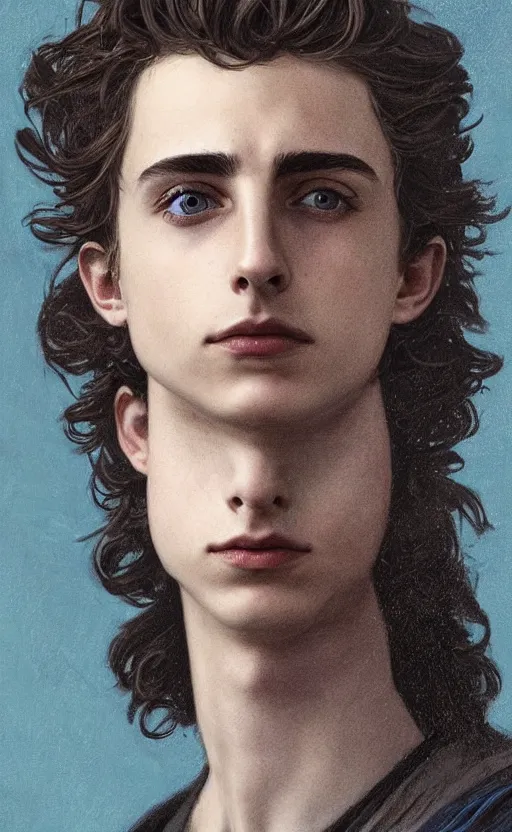 Prompt: beautiful paul atreides timothee chalamet with a three day beard, emperor of the known universe, completely blue eyes, perfect dramatic and dark portrait insanely detailed, concept art, deep focus, intricate, highly detailed, digital painting, artstation, matte, sharp focus, illustration, art by greg rutkowski and alphonse mucha, low angle, dominant eye