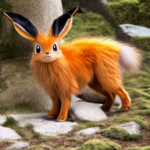 Image similar to national geographic photo of eevee, pokemon in the wild, intricate, portrait, 8 k highly professionally detailed, hdr, award winning