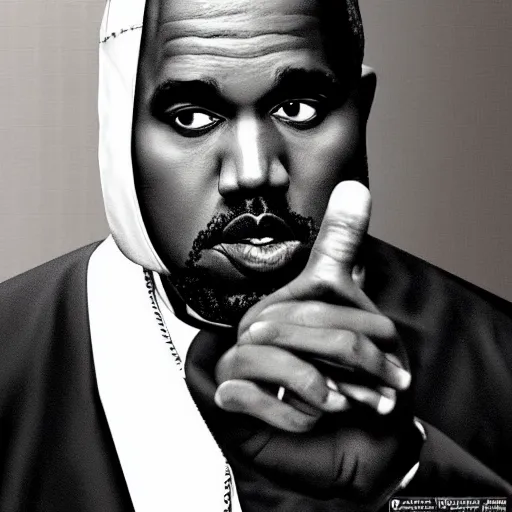 Image similar to pope kanye in the style of a grand theft auto 5 loading screen