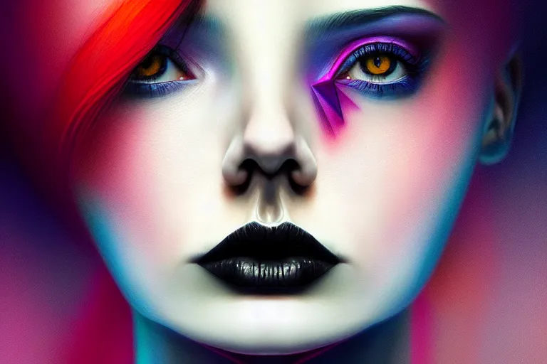 Prompt: surreal Portrait of beautiful goth woman in dmt chromatic surreal liquid enviroment , elegant, highly detailed, smooth, photoreal, sharp focus, illustration, beautiful, geometric, dmt trending on artstation, cinematic, artwork by WLOP