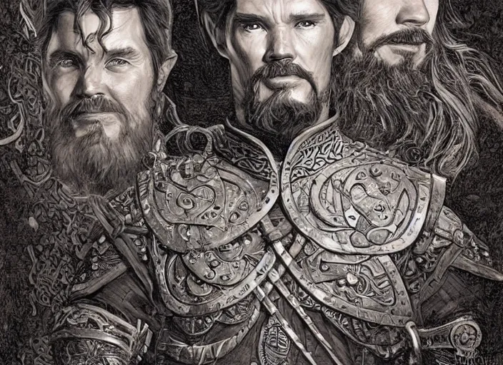 Image similar to a highly detailed viking portrait of stephen strange, james gurney, james jean