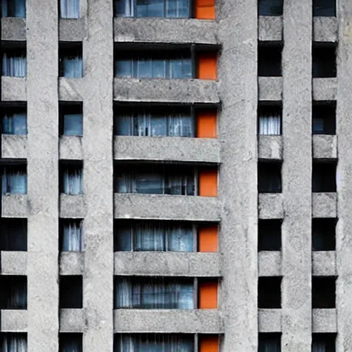 Image similar to a brutalist building made of fabric