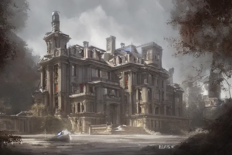 Image similar to beaux-arts mansion, highly detailed, digital painting, artstation, concept art, sharp focus, illustration, art by raphael lacoste and greg rutkowski