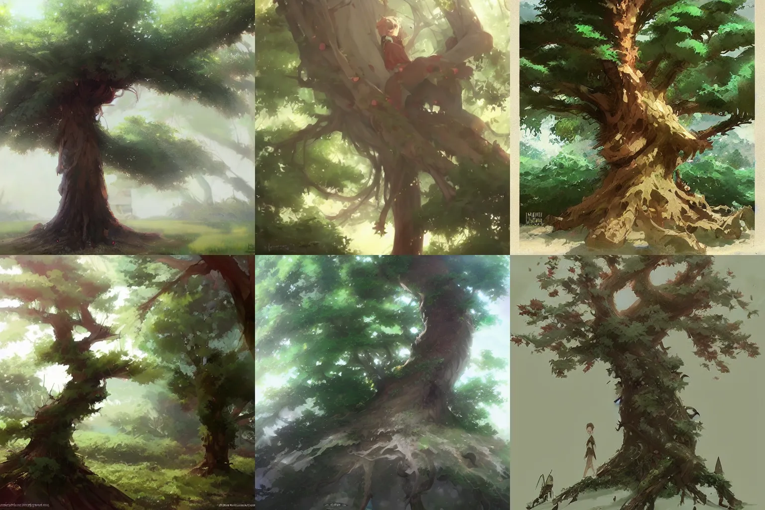 Prompt: Tree made by Krenz cushart