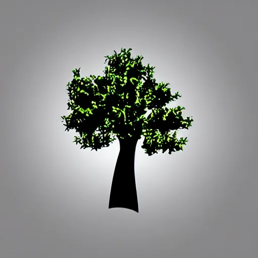 Image similar to a logo of a tree in the y 2 k style, created by the designers republic