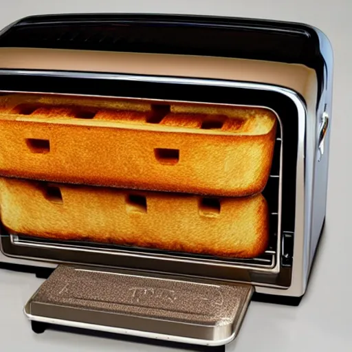 Image similar to a toaster made of toast