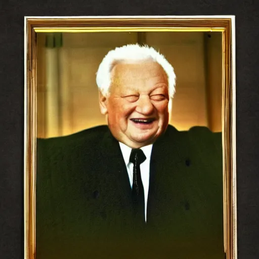 Prompt: dying photo of yeltsin, photo in color