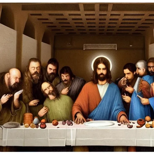 Image similar to the cast of Star Wars at the last supper