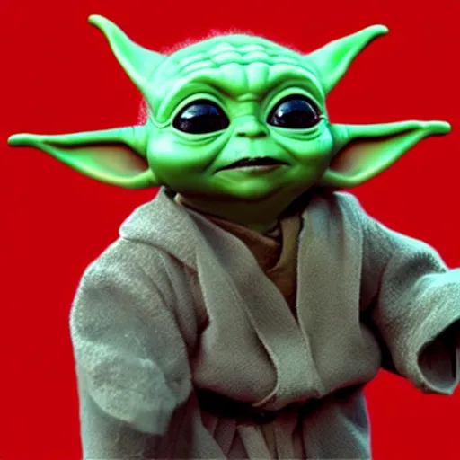 Image similar to Baby Yoda as Batman 4K quality super realistic