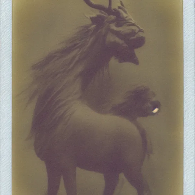 Prompt: mythical creature, vintage polaroid