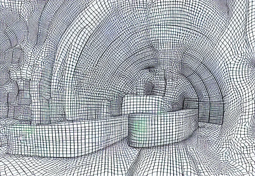 Prompt: architecture color drawing of a building made of circles public transit circles ink sports talent paper 3 d photo thank you computer screaming