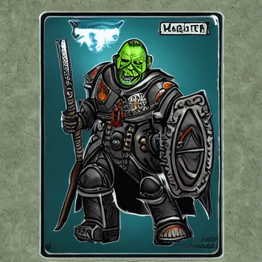 Image similar to margarett thatcher warhammer 4 0 k orc