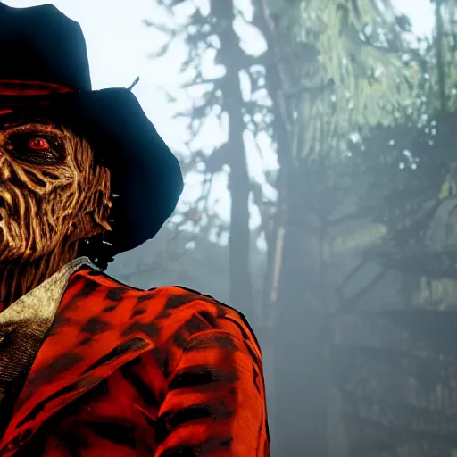Prompt: Freddy Krueger in red dead redemption 2 4K detail