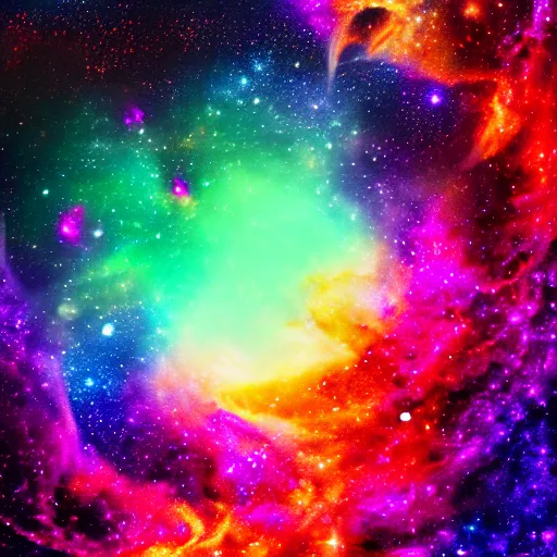 Image similar to dragon composed of nebula and galaxies, vivid colors, extremely high detail, intricate, abstract, 8 k, digital art