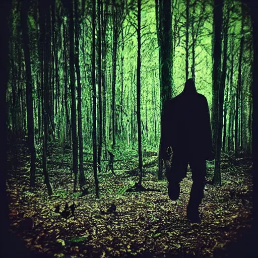 Prompt: “ the boogeyman chasing me through the forest”