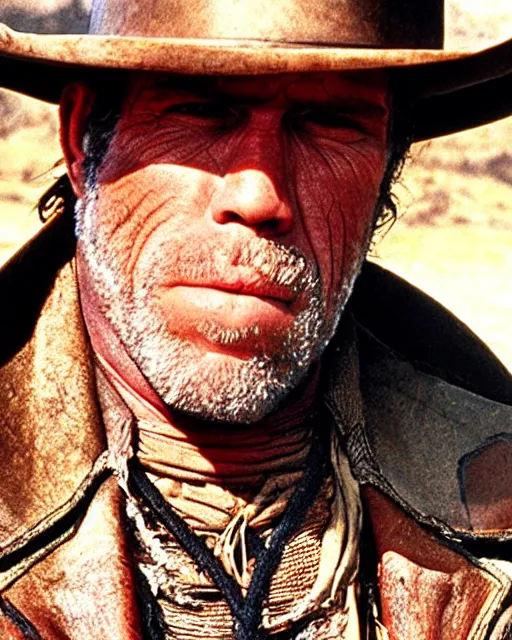 Image similar to film still close up shot of ron perlman in the movie a fistful of dollars. photographic, photography