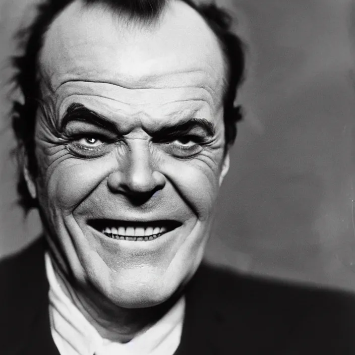 Prompt: a 1920s photograph of Jack Nicholson, portrait, 8k